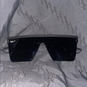 Ray-Ban Black Oversized Shield Sunglasses